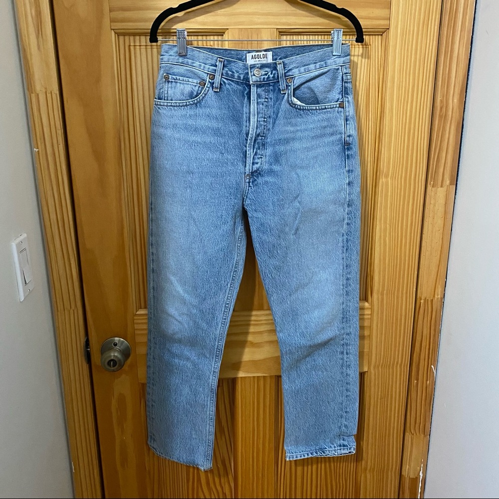 Agolde Riley High Rise Straight Cropped Jean Size 28 - Picture 2 of 5